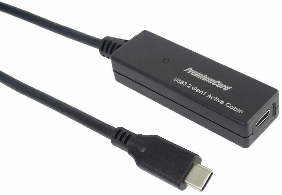 PREMIUMCORD USB-C kartotuvas ir ilgintuvas vyriškas-moteris, 5Gbps 10m