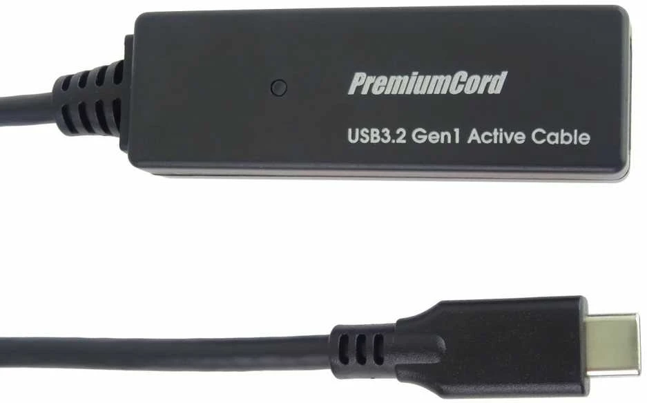 PREMIUMCORD USB-C kartotuvas ir ilgintuvas vyriškas-moteris, 5Gbps 10m