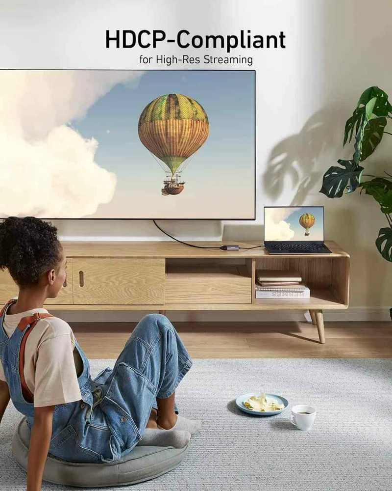 USB-C į HDMI adapteris prie televizoriaus ir kompiuterio