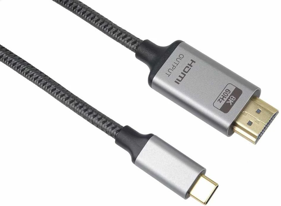 „PremiumCord“ kabelis nuo USB-C iki HDMI 2 m vaizdo raiška 8K@60Hz, 4K@144Hz Aliuminis