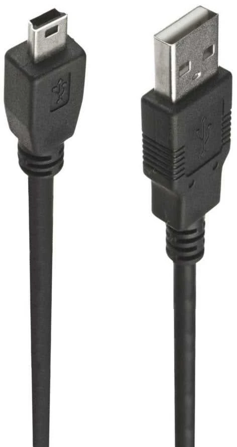 Kabelis USB PremiumCord USB-A - miniUSB 5 m Juodas (ku2m5a)