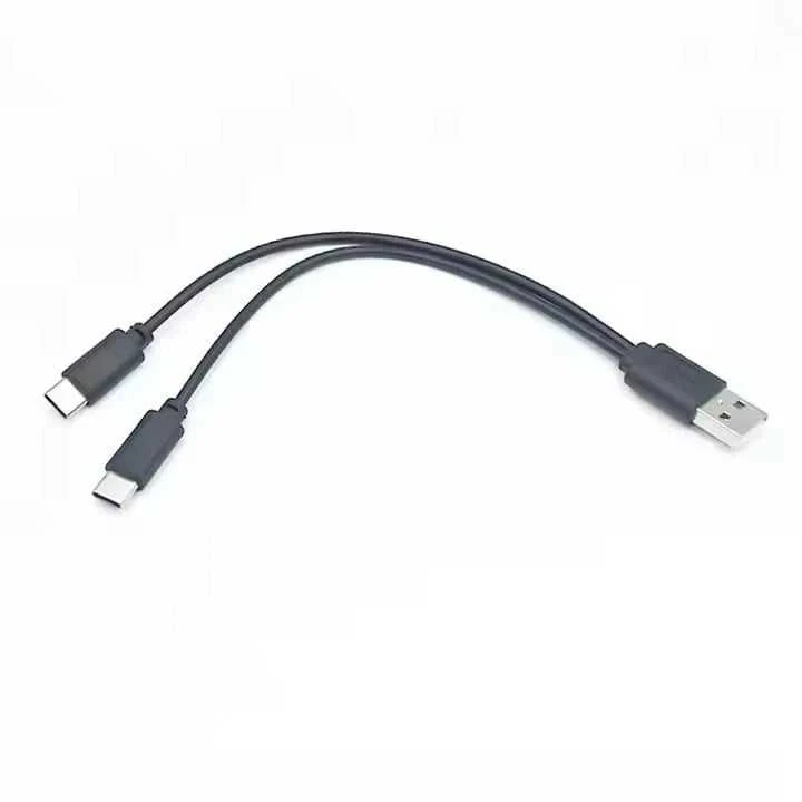 PREMIUMCORD USB 2.0 įkrovimo laidas, 2xUSB-C į USB, 15 cm, juodas