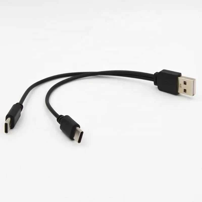 PREMIUMCORD USB 2.0 įkrovimo laidas, 2xUSB-C į USB, 15 cm, juodas