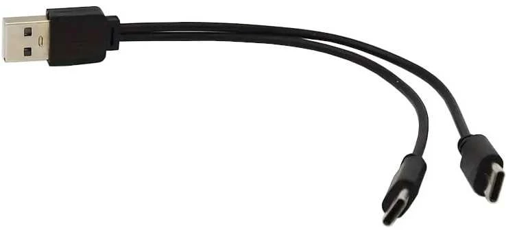 PREMIUMCORD USB 2.0 įkrovimo laidas, 2xUSB-C į USB, 15 cm, juodas