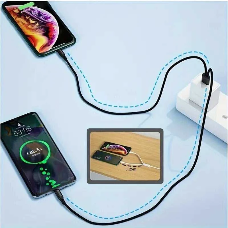 PREMIUMCORD USB 2.0 įkrovimo laidas, 2xUSB-C į USB, 15 cm, juodas