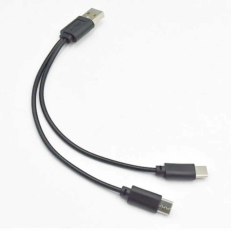 PREMIUMCORD USB 2.0 įkrovimo laidas, 2xUSB-C į USB, 15 cm, juodas
