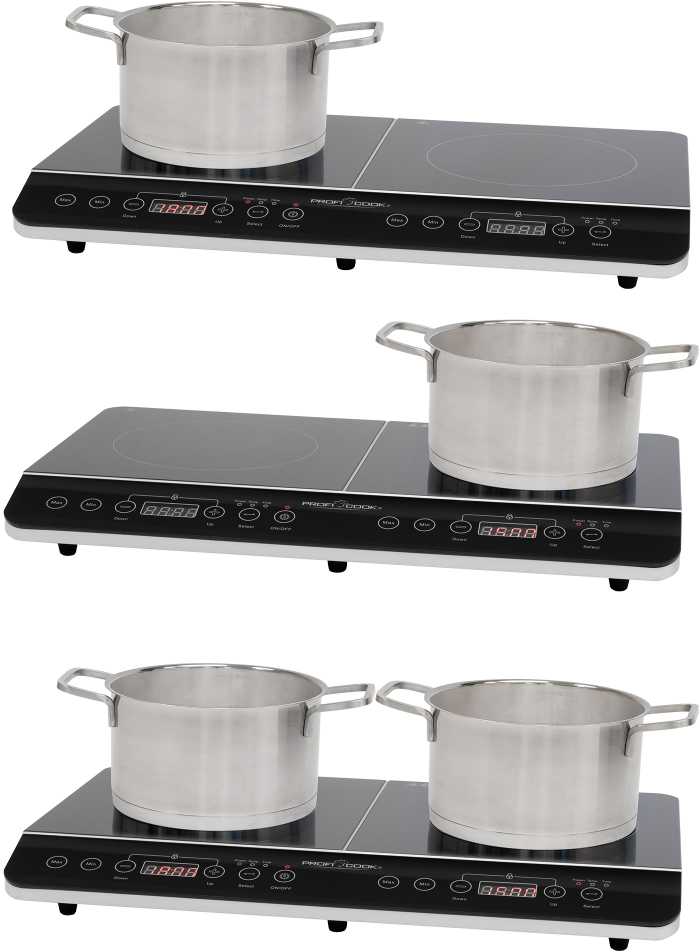 Clatronic Indukcinė Viryklė - Profi Cook PC-DKI 1067, 3500W, 2 Kaitvietės, Juoda