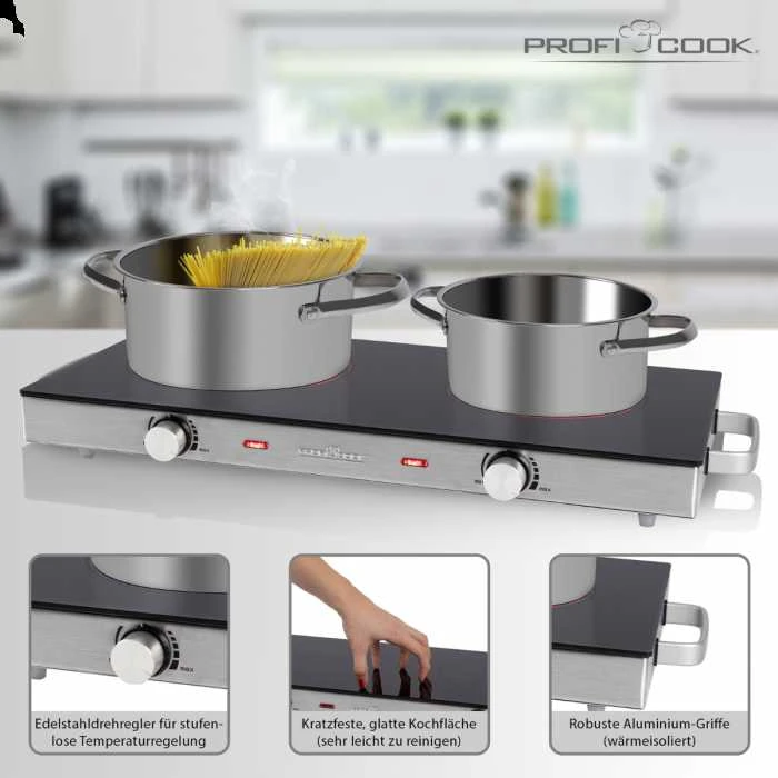 Profi Cook Proficook elektrinė viryklė PC-DKP 1211 2 degiklių 2800W