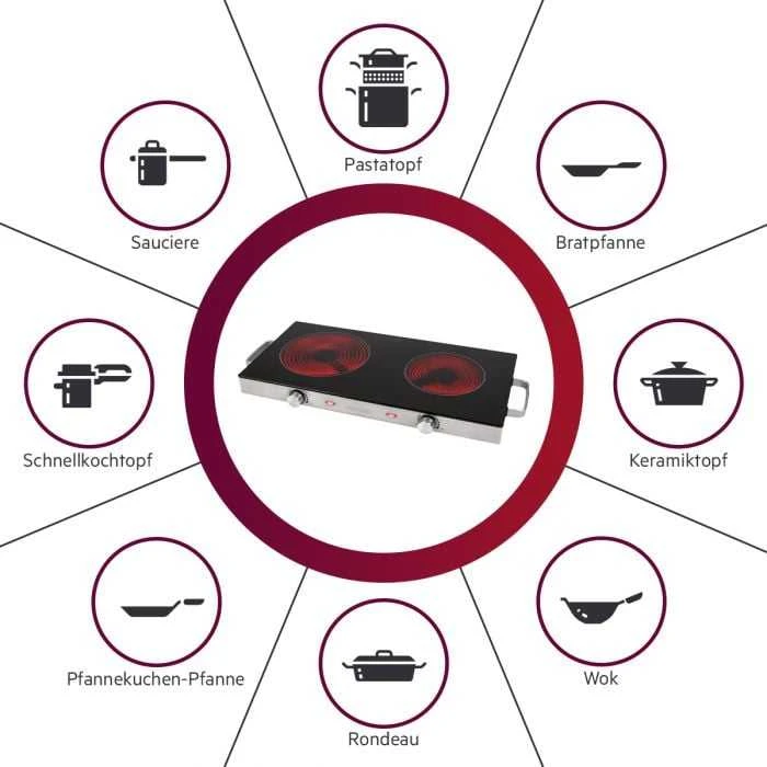 Profi Cook Proficook elektrinė viryklė PC-DKP 1211 2 degiklių 2800W