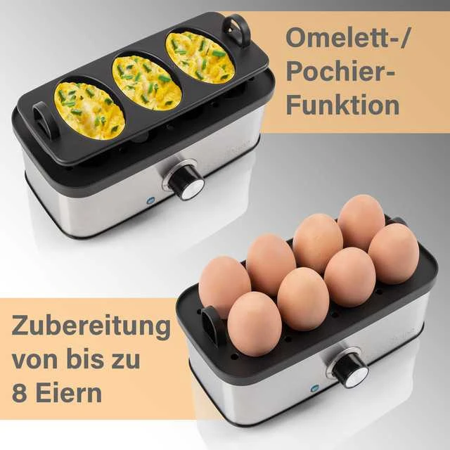 Boman ProfiCook PC-EK 1275 8 egg(s) 400 W Juodas, Nerūdijantis plienas