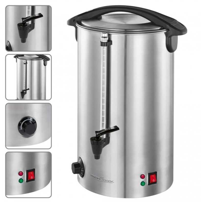 Virdulys Profi Cook ProfiCook karštų gėrimų dozatorius 7 l, 1500 W, nerūdijančiojo plieno, 501196