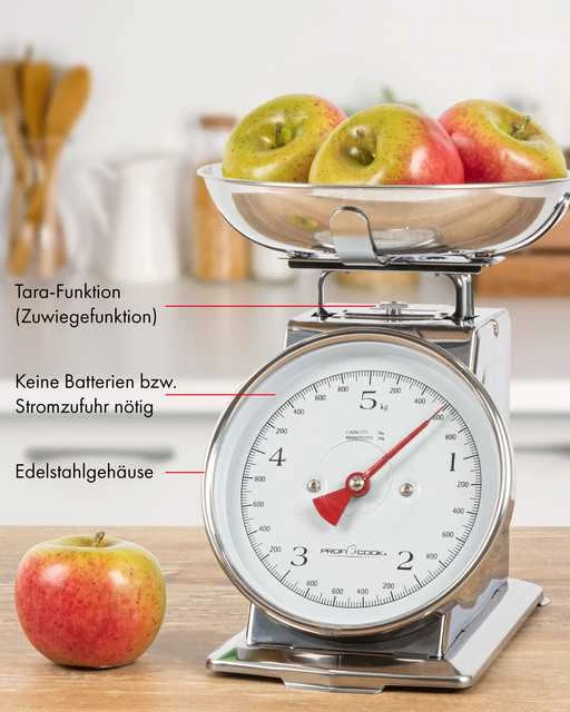 Virtuvinės svarstyklės Profi Cook ProfiCook PC-KW 1247 Nerūdijantis plienas Countertop Mechanical kitchen scale