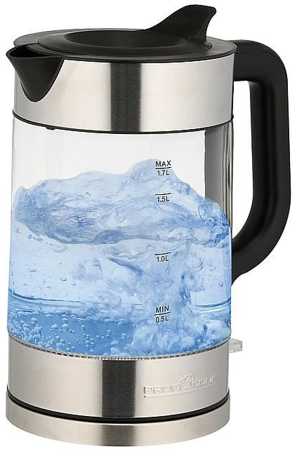 Profi Cook ProfiCook PC-WKS 1322 G electric virdulys 1.7 L 2200 W Sidabrinis, Juodas, Transparent