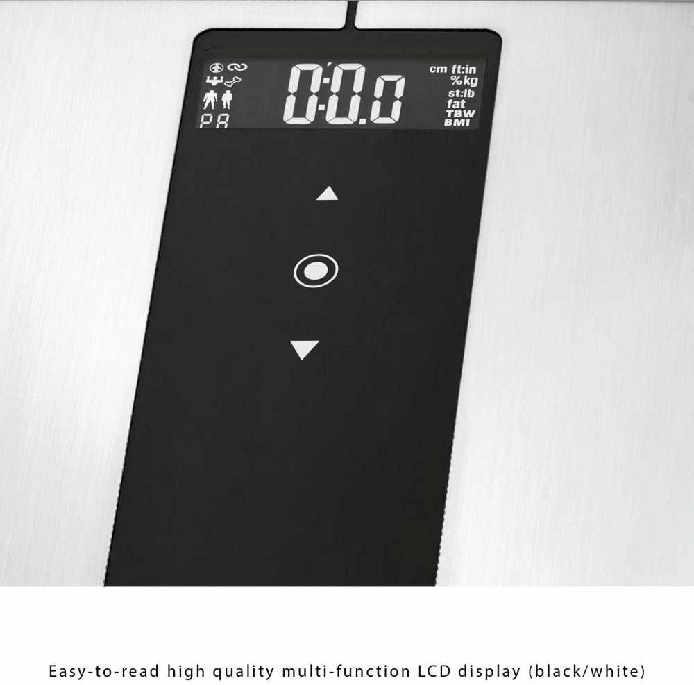 Virtuvinės svarstyklės ProfiCare 9 viename diagnostinės svarstyklės PC-PW 3008 BT (nerūdijančio plieno / juodos, su „Bluetooth“)