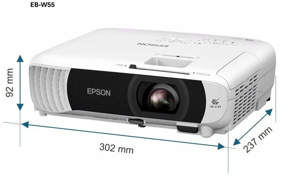 Projektorius Epson EB-W55, baltos spalvos (V11HB58040)