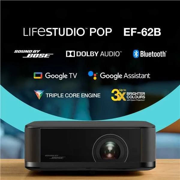 Projektorius Epson EF-62B | 700 ANSI lumens | Juodas