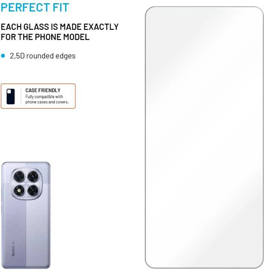 Fixed Fiksuota ekrano apsauga | Xiaomi | Redmi Note 14 5G | Grūdintas stiklas | Išvalyti | 2.5D