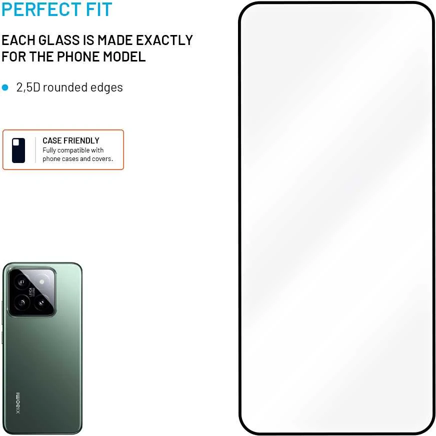 Fixed Fiksuota ekrano apsauga | Xiaomi | 15 | Grūdintas stiklas | Juodas | Pilnas dangtelis 2.5D