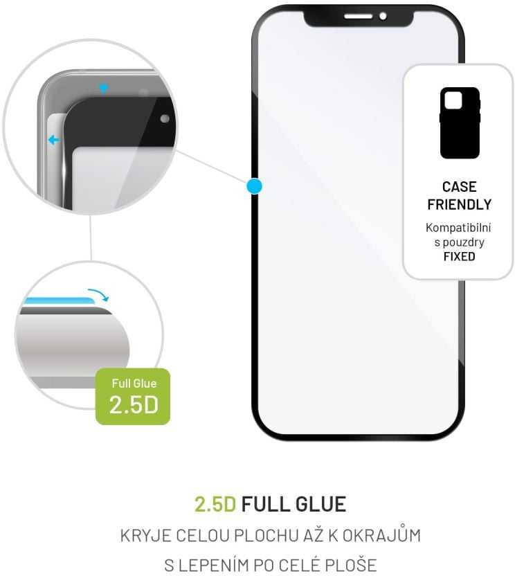Fixed Fiksuotas | Visas viršelis | Xiaomi | Redmi Note 13 | Grūdintas stiklas | Juodas | Ekrano apsauga