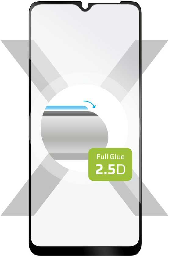 Fixed Fiksuotas „Ochronne“ grūdintas stiklas. FIKSUOTAS „Samsung Galaxy A12“ pilnas dangtelis, prilimpa prie viso ekrano, juodas.