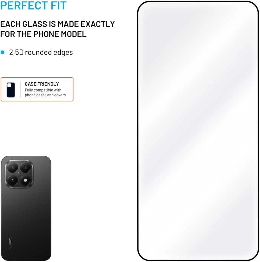 Fixed Ochronne grūdintas stiklas FIXED Full-Cover dla Xiaomi 15T, juoda
