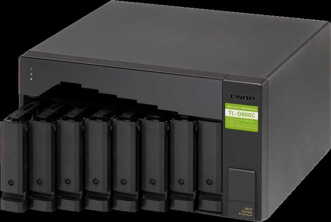 Serveris QNAP TL-D800C saugojimo diskų korpusas 2.5/3.5" HDD / SSD aptvaras Juoda, Pilka