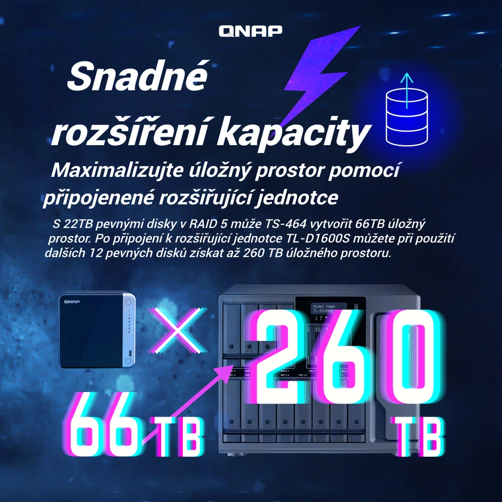 Serveris QNAP | 4 skyrių stalinis NAS | TS-464-8G | Intel Celeron | N5095 4 branduolių | Procesoriaus dažnis 2,9 GHz | 8 GB