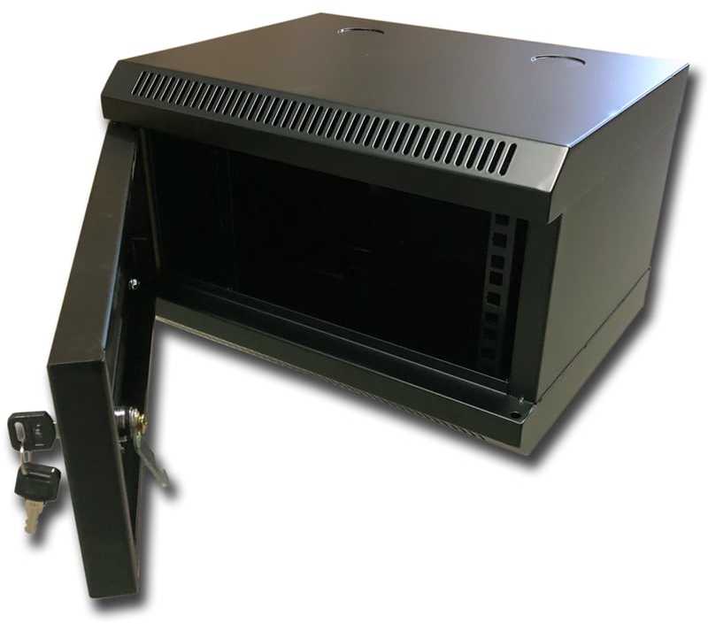 RACK DATACOM 10" wall mounted rack 4U/280 mm (glass) juodas