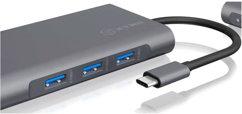 Icy Box IB-DK4040-CPD USB Type-C™ prijungimo stotis su dviem vaizdo sąsajomis | Raidsonic