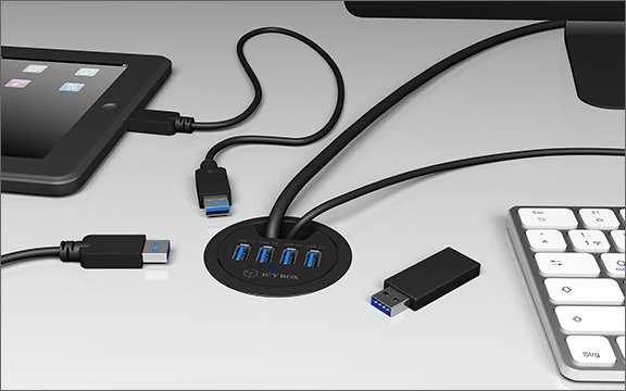 ICYBOX IB-HUB1403 Icy Box Desk Hub 4xUSB 3.0, 120 cm USB 3.0 laidas