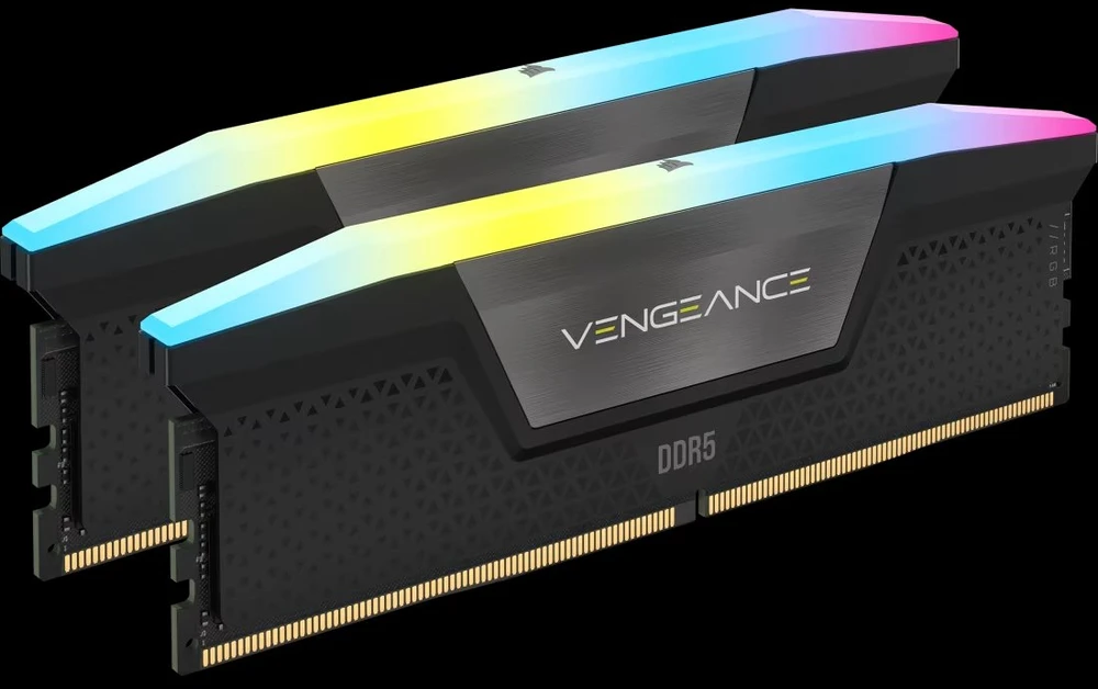 RAM CORSAIR VENGEANCE RGB 32GB 2x16GB DDR5 6000MT/s DIMM Be buferio 36-44-44-96 Std PMIC XMP 3.0 Juodas Heatspreader PCB 1.4V