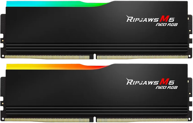 RAM Atmintis G.Skill Ripjaws M5 Neo RGB, DDR5, 64 GB, 6000MHz, CL32 (F5-6000J3238G32GX2-RM5NRK)