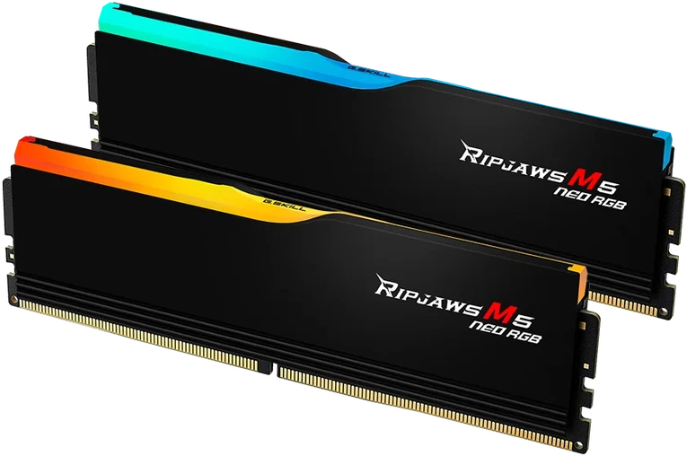 RAM Atmintis G.Skill Ripjaws M5 Neo RGB, DDR5, 64 GB, 6000MHz, CL32 (F5-6000J3238G32GX2-RM5NRK)