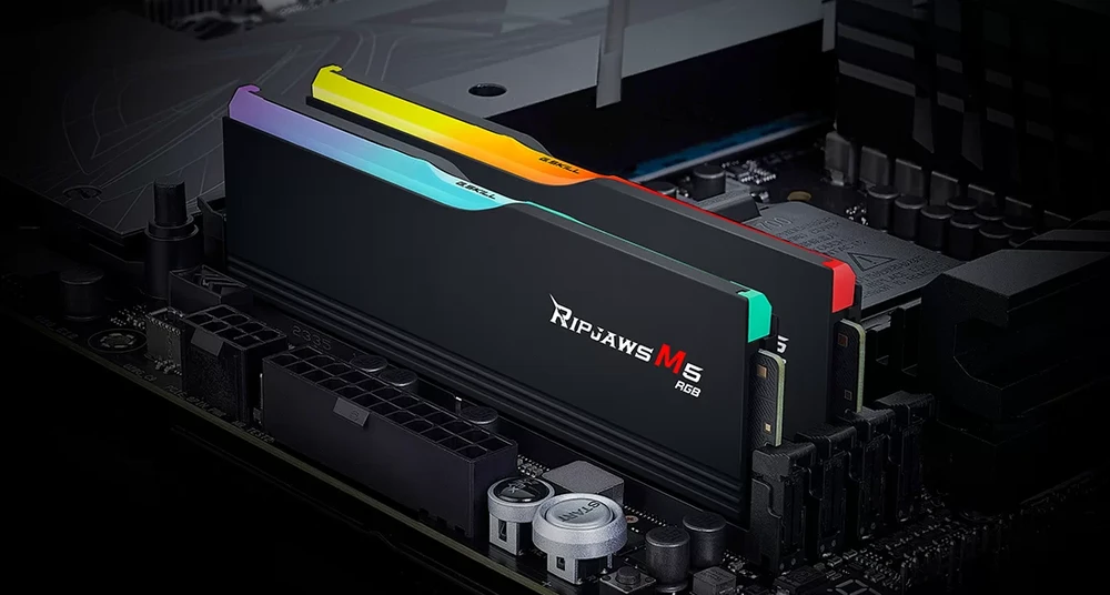 RAM G.Skill Ripjaws M5 RGB, DDR5, 48GB, 6000MHz, CL30 (F5-6000J3036F24GX2-RM5RK)