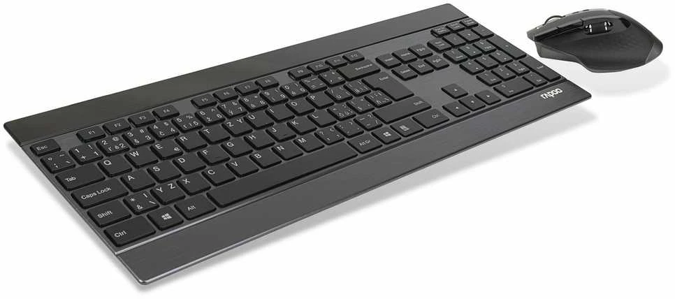 Klaviatūra ir pelė Rapoo RAPOO komplektas Klaviatūra ir pelė 9900M multi-mode bezdrátowy ultra-slim CZ/SK juoda