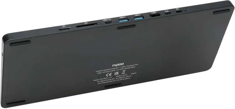 RAPOO klaviatūra UCK-6001 su 8in1 USB-C šakotuvu, laidiniu USB-C, CZ/SK, juoda