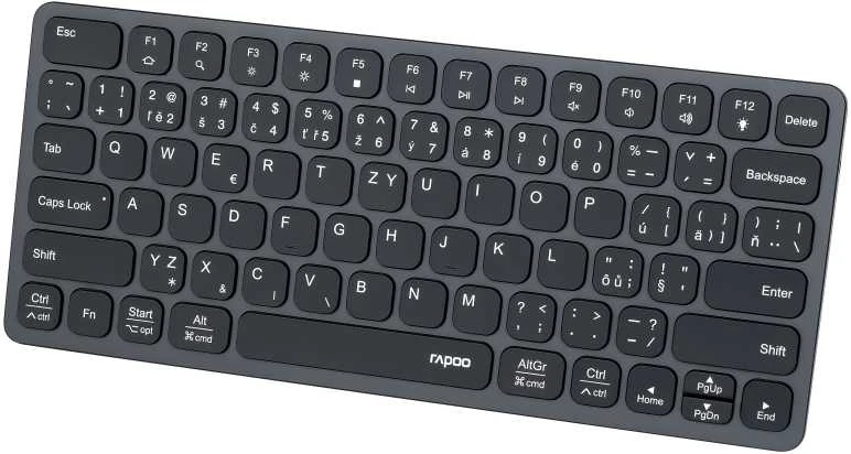RAPOO klaviatūra UCK-6001 su 8in1 USB-C šakotuvu, laidiniu USB-C, CZ/SK, juoda