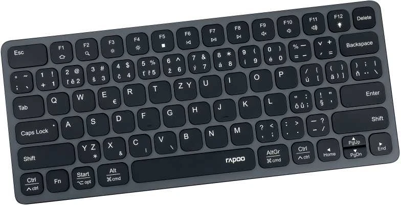 RAPOO klaviatūra UCK-6001 su 8in1 USB-C šakotuvu, laidiniu USB-C, CZ/SK, juoda