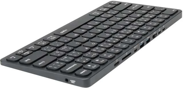 RAPOO klaviatūra UCK-6001 su 8in1 USB-C šakotuvu, laidiniu USB-C, CZ/SK, juoda