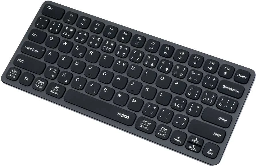 RAPOO klaviatūra UCK-6001 su 8in1 USB-C šakotuvu, laidiniu USB-C, CZ/SK, juoda