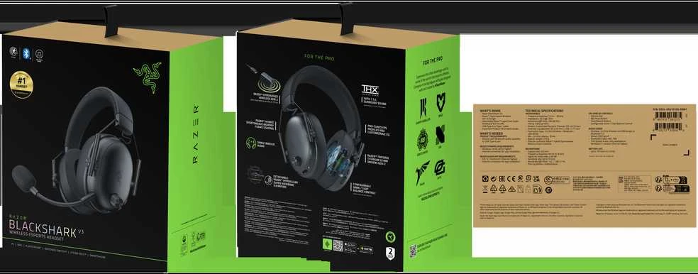 Razer Blackshark V3 juodos belaidės ausinės su mikrofonu