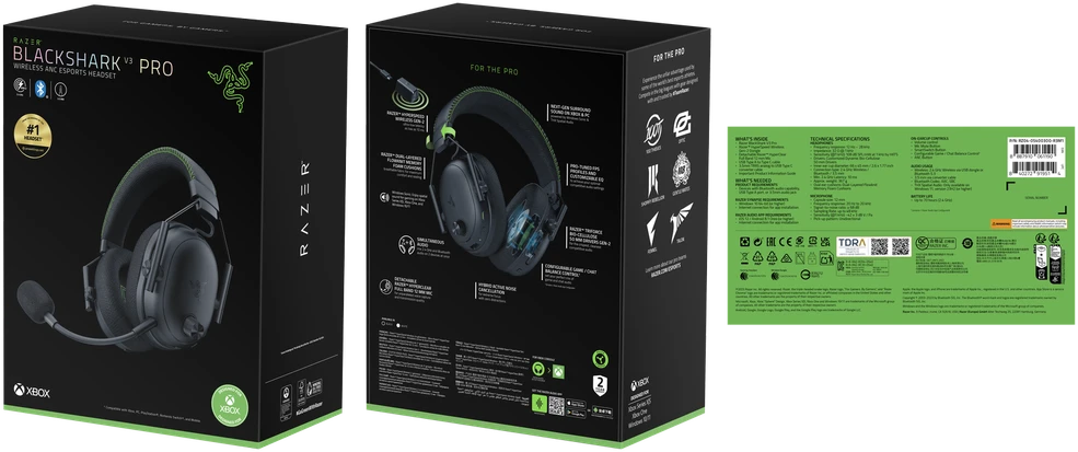 Razer BlackShark V3 Pro skirta XBOX Ausinės Žaidimams, Over-Ear,Belaidės, Juodas | Razer