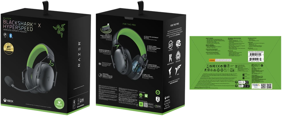 Razer BlackShark V3 X HyperSpeed skirta XBOX Ausinės Žaidimams, Over-Ear,Belaidės, Juodas | Razer