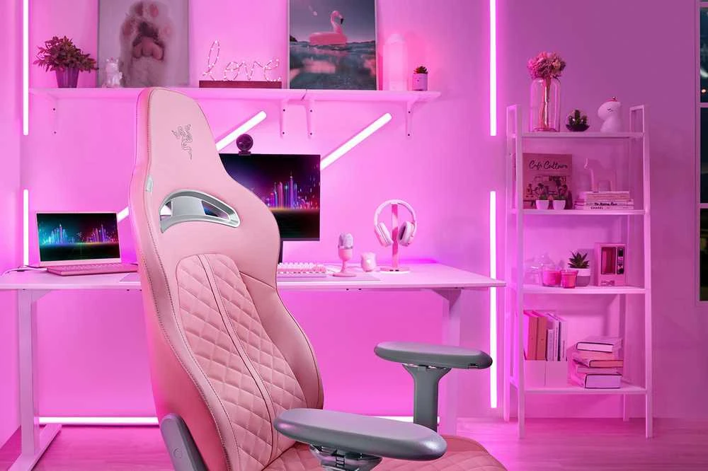 Komfortiška Žaidimų kėdė Razer Enki Quartz Gaming Chair, Rožinė