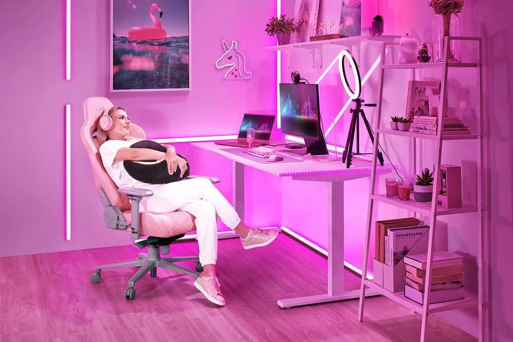Komfortiška Žaidimų kėdė Razer Enki Quartz Gaming Chair, Rožinė