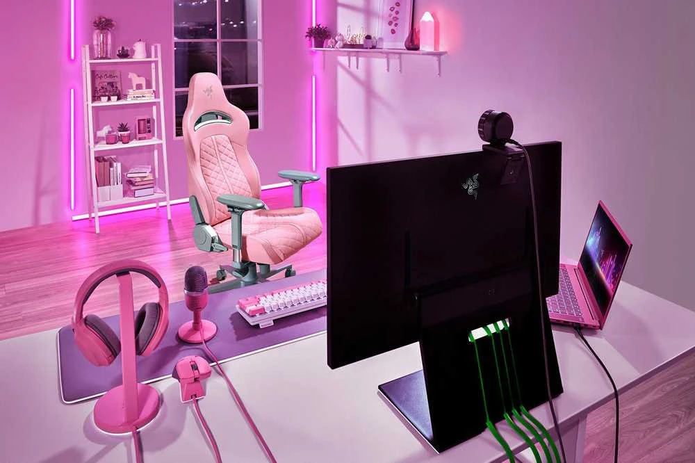 Komfortiška Žaidimų kėdė Razer Enki Quartz Gaming Chair, Rožinė