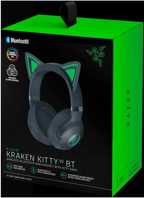 Razer | Ausinės | Kraken Kitty V2 BT | Taip | Bluetooth | Už ausų | Belaidės