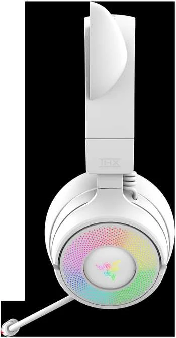 Razer Kraken Kitty V3 Pro baltos ausinės šoninis vaizdas