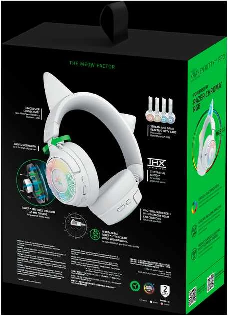 Razer | Ausinės | Kraken Kitty V3 Pro | Bluetooth | Over-Ear | Baltas