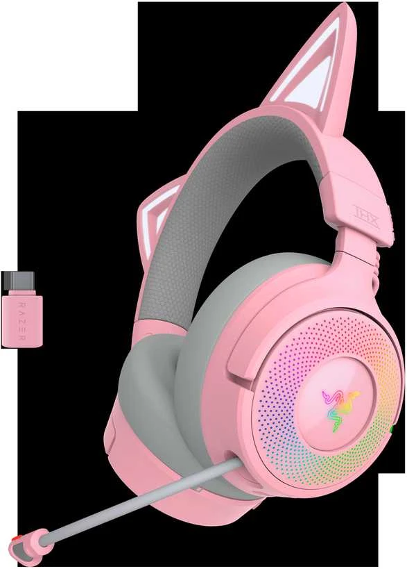 Razer | Ausinės | Kraken Kitty V3 Pro | Bluetooth | Over-Ear | Quartz